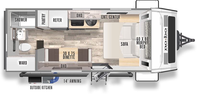 2022 FOREST RIVER NO BOUNDARIES 19.2, , floor-plans-day image number 0